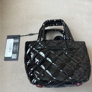 MZ Wallace Glossy Black Quilted Mini Bag